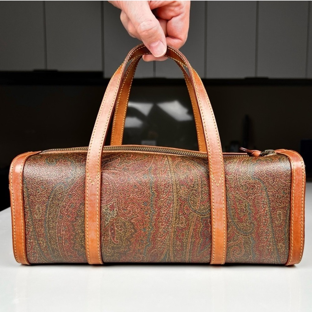 Etro Brown Tote with Leather Trim and Durable Design